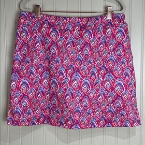 Vineyard Vines Women’s Knit 17” Fish Scale Print Skort Pink Tulip Size Medium